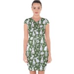 Easter bunny pattern Capsleeve Drawstring Dress 