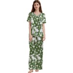 Easter bunny pattern Short Sleeve Satin Pajamas Set With Pockets