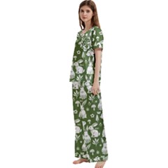 Short Sleeve Satin Pajamas Set With Pockets 