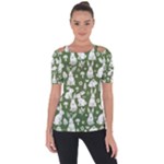 Easter bunny pattern Shoulder Cut Out Short Sleeve Top