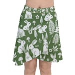 Easter bunny pattern Chiffon Wrap Front Skirt