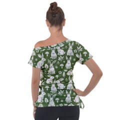 Off Shoulder Tie-Up T-Shirt 