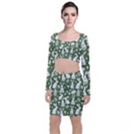 Easter bunny pattern Long Sleeve Crop Top & Bodycon Skirt Set
