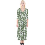 Easter bunny pattern Quarter Sleeve Wrap Maxi Dress