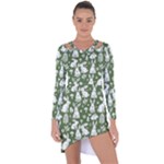 Easter bunny pattern Asymmetric Cut-Out Shift Dress