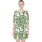 Easter bunny pattern Quarter Sleeve Pocket Dress
