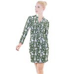 Easter bunny pattern Button Long Sleeve Dress