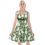 Easter bunny pattern Reversible Velvet Sleeveless Dress