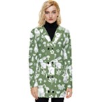 Easter bunny pattern Button Up Hooded Coat 