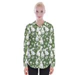 Easter bunny pattern Womens Long Sleeve Shirt