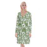 Easter bunny pattern Long Sleeve Velvet Front Wrap Dress