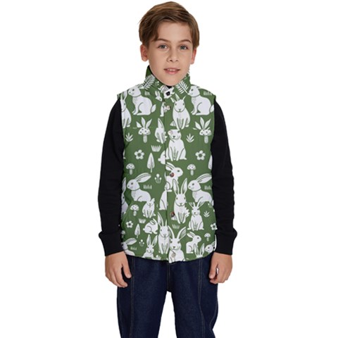 Easter bunny pattern Kid s Button Up Puffer Vest from ArtsNow.com
