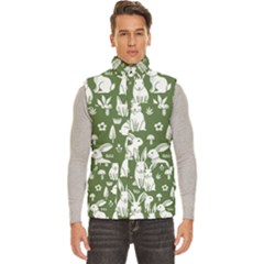 Easter bunny pattern Men s High Neck Button Up Puffer Vest from ArtsNow.com