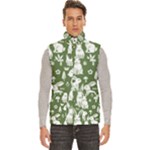 Easter bunny pattern Men s High Neck Button Up Puffer Vest
