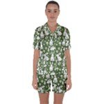 Easter bunny pattern Satin Short Sleeve Pajamas Set