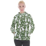Easter bunny pattern Women s Hooded Pullover