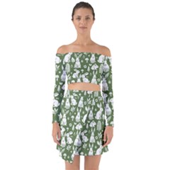Off Shoulder Top with Skirt Set 