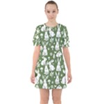 Easter bunny pattern Sixties Short Sleeve Mini Dress
