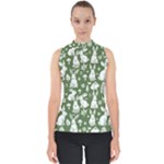Easter bunny pattern Mock Neck Shell Top