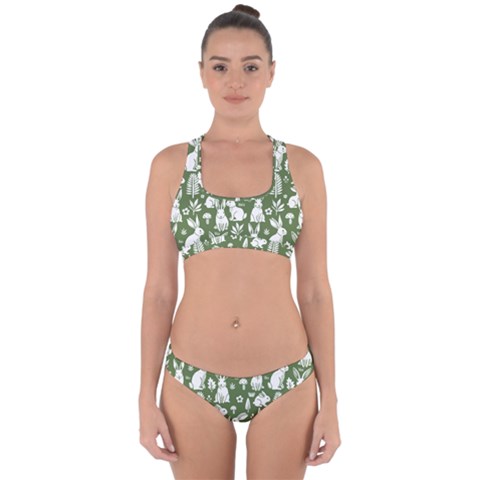 Easter bunny pattern Cross Back Hipster Bikini Set from ArtsNow.com