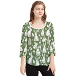 Easter bunny pattern Chiffon Quarter Sleeve Blouse