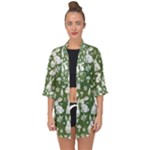 Easter bunny pattern Open Front Chiffon Kimono
