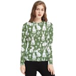 Easter bunny pattern Women s Long Sleeve Rash Guard