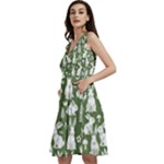 Easter bunny pattern Sleeveless V-Neck Skater Dress with Pockets