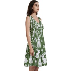 Sleeveless V-Neck Skater Dress with Pockets 