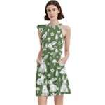 Easter bunny pattern Cocktail Party Halter Sleeveless Dress With Pockets