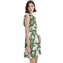 Cocktail Party Halter Sleeveless Dress With Pockets 