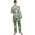 Easter bunny pattern Men s Long Sleeve Satin Pajamas Set