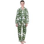 Easter bunny pattern Women s Long Sleeve Satin Pajamas Set