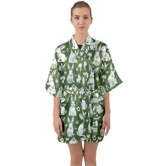 Half Sleeve Satin Kimono  