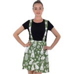 Easter bunny pattern Velvet Suspender Skater Skirt