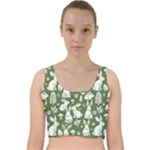Easter bunny pattern Velvet Racer Back Crop Top