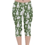 Easter bunny pattern Velvet Capri Leggings 