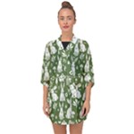 Easter bunny pattern Half Sleeve Chiffon Kimono