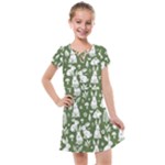 Easter bunny pattern Kids  Cross Web Dress