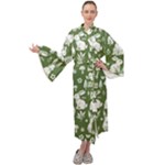 Easter bunny pattern Maxi Velvet Kimono
