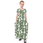 Easter bunny pattern Kids  Short Sleeve Maxi Dress