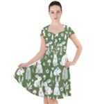 Easter bunny pattern Cap Sleeve Midi Dress