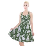 Easter bunny pattern Halter Party Swing Dress 