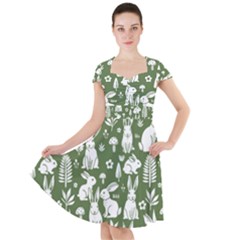 Cap Sleeve Midi Dress With Pockets 