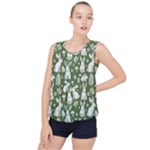 Easter bunny pattern Bubble Hem Chiffon Tank Top