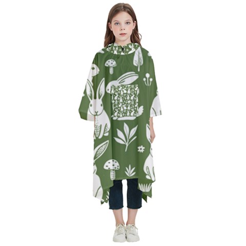 Easter bunny pattern Kids  Hooded Rain Ponchos from ArtsNow.com