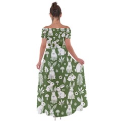 Off Shoulder Open Front Chiffon Dress 