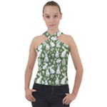 Easter bunny pattern Cross Neck Velour Top