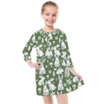 Easter bunny pattern Kids  Quarter Sleeve Shirt Dress
