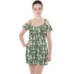 Easter bunny pattern Ruffle Cut Out Chiffon Playsuit